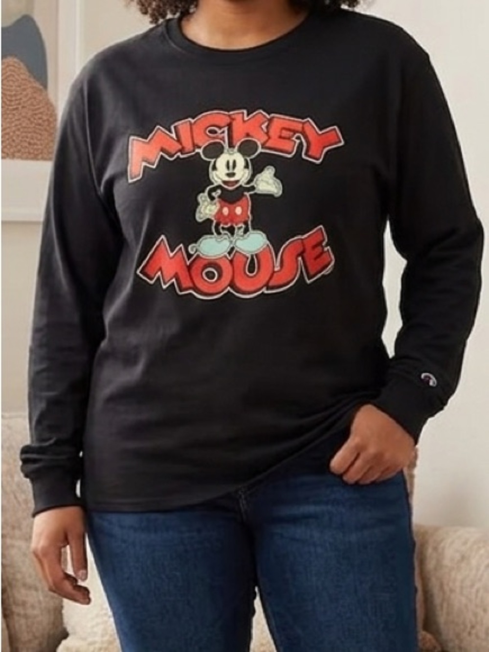 Champion X Mickey Mouse long sleeve tee- Unisex small